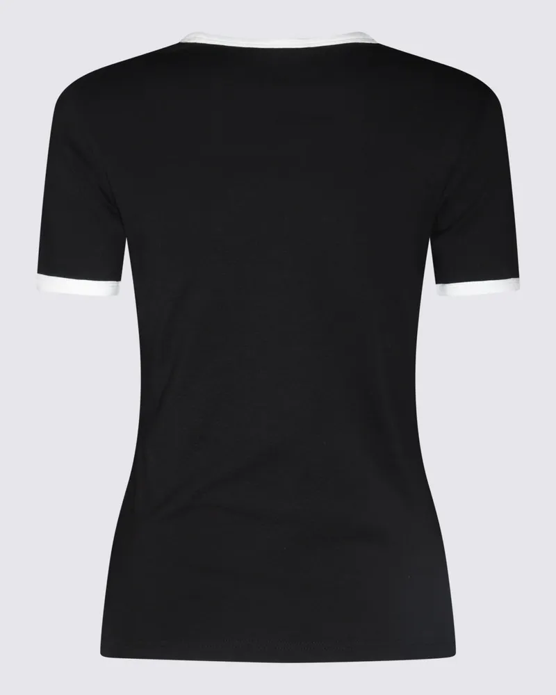 Courrèges Women's Contrast-Trim Logo T-Shirt Black Black