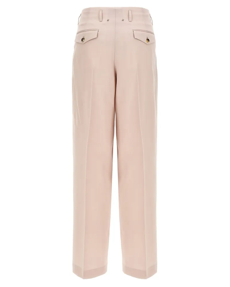 Golden Goose Wool Pleated Trousers — Beige Beige