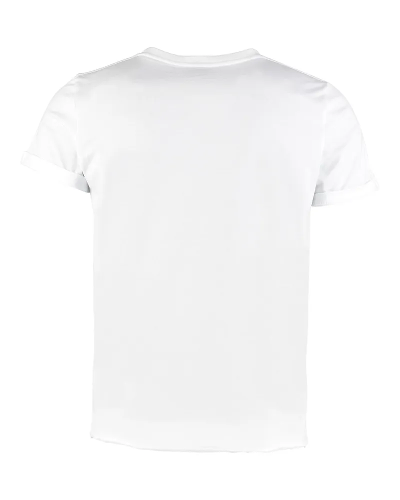 Saint Laurent Men's Logo Cotton T-Shirt White T-Shirts And Polos White