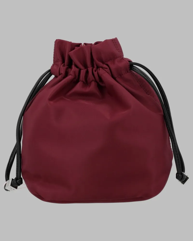Ganni Recycled Polyamide Logo Bucket Bag — Red Red