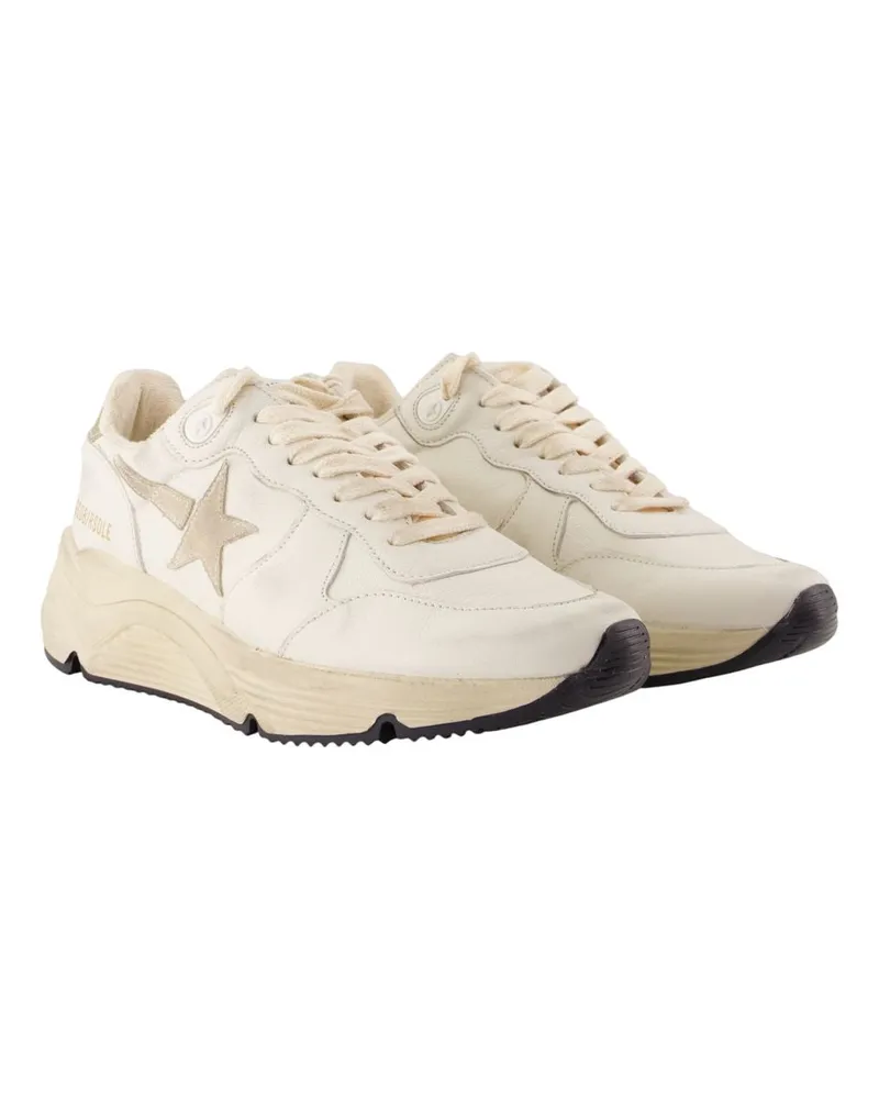 Golden Goose Women's Running Sneakers -  Leather White Calfskin Shoes White