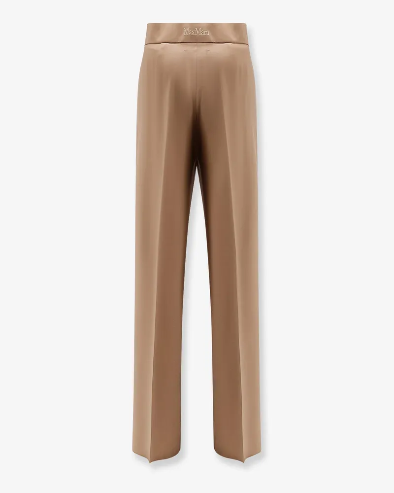 Max Mara Women's Virgin Wool Trousers Brown Brown