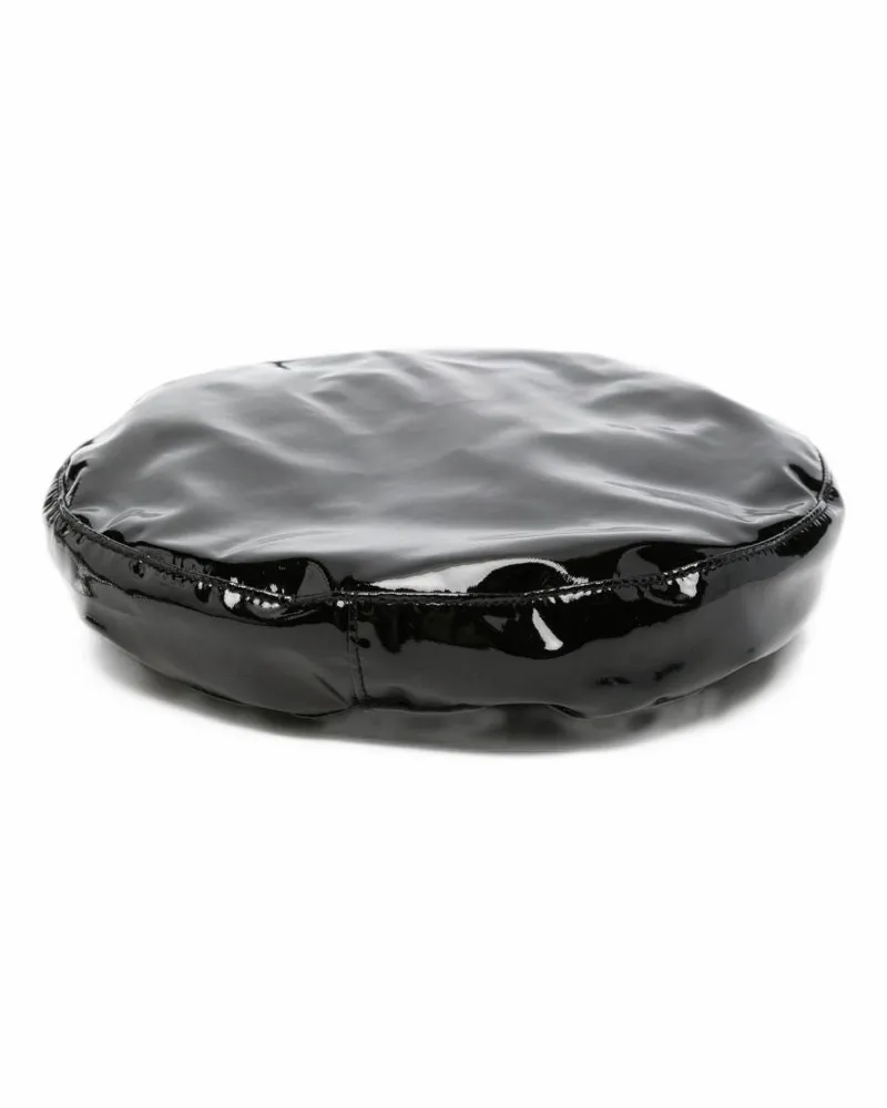 Emporio Armani Glossy Finish Beanie — Black Black