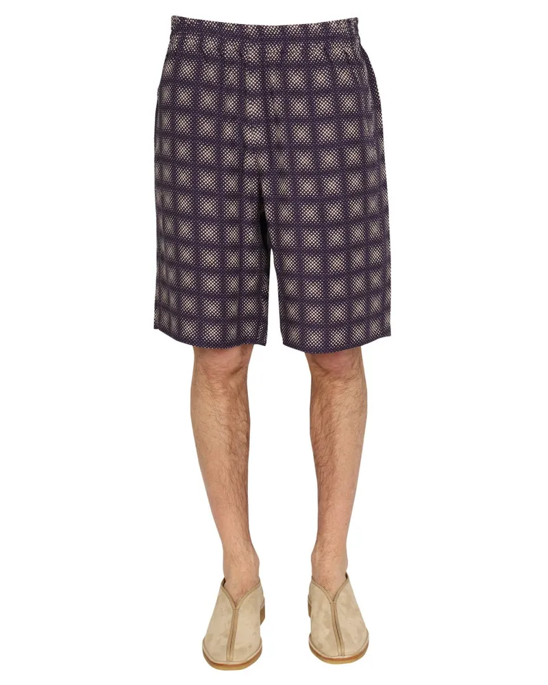 NEEDLES Check Print Bermuda Shorts — Beige Beige