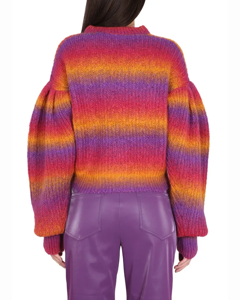 ROTATE Birger Christensen Logo-Inlay Crewneck Sweater — Multicolor Multicolor