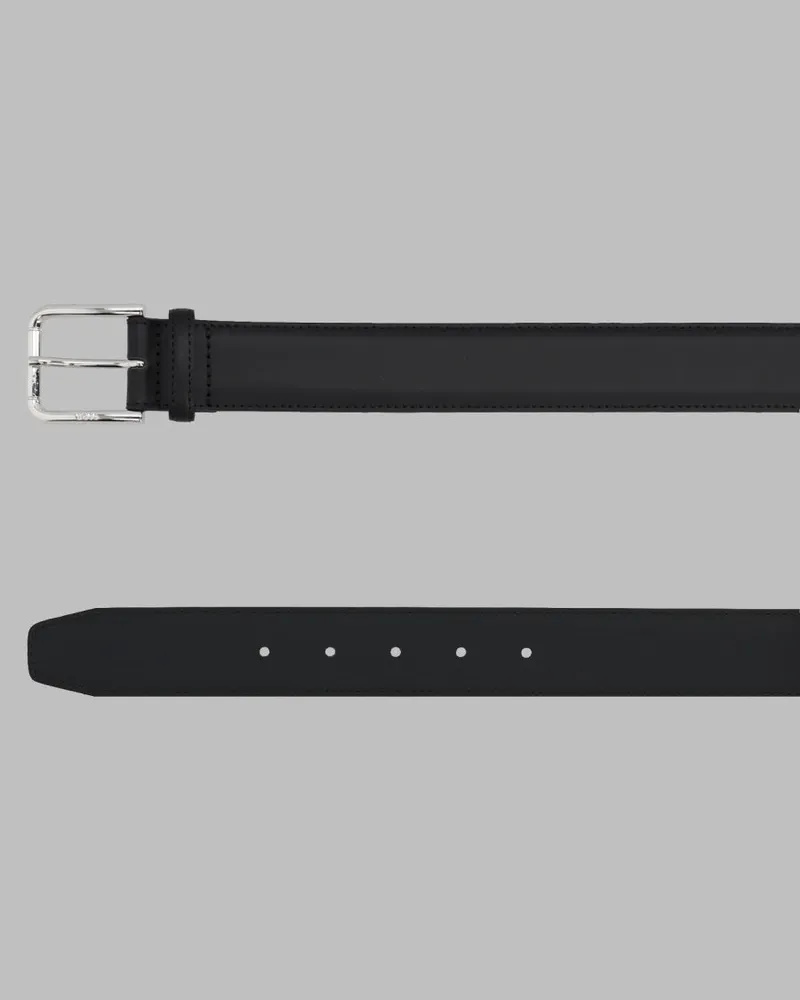 HUGO BOSS Men's Leather Belt Navya-St Black Cowhide Black