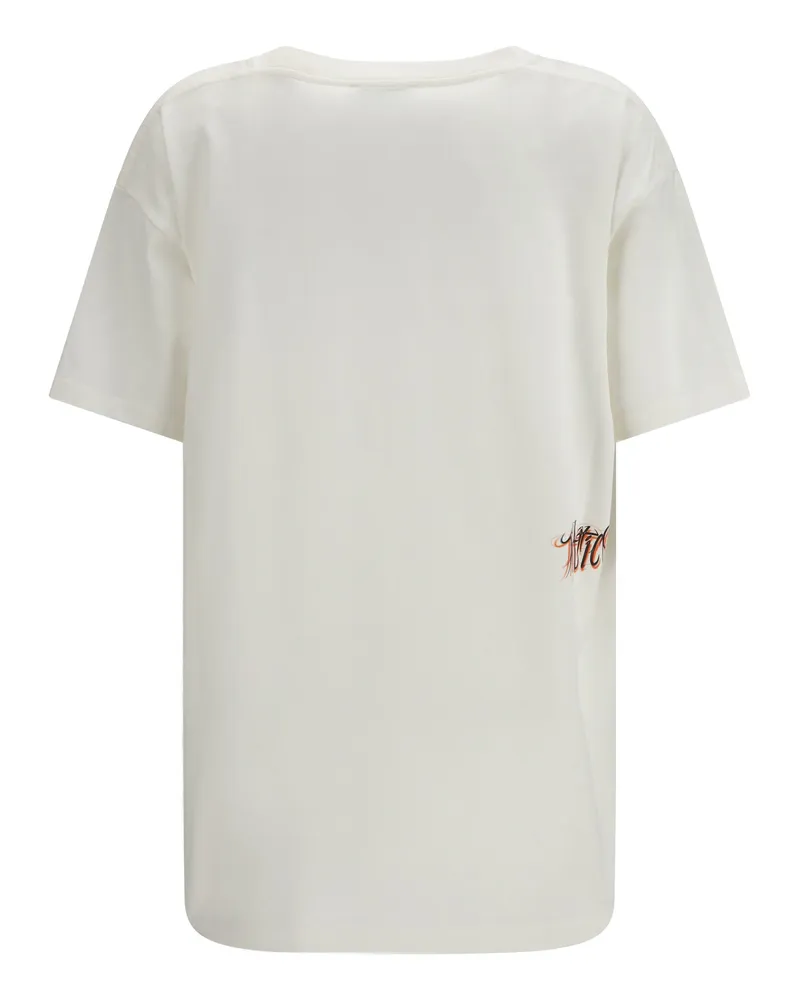 ATTICO Women's Oversized Graphic Logo T-Shirt White-Multicolor Cotton T-Shirts White/multicolor And Polos White