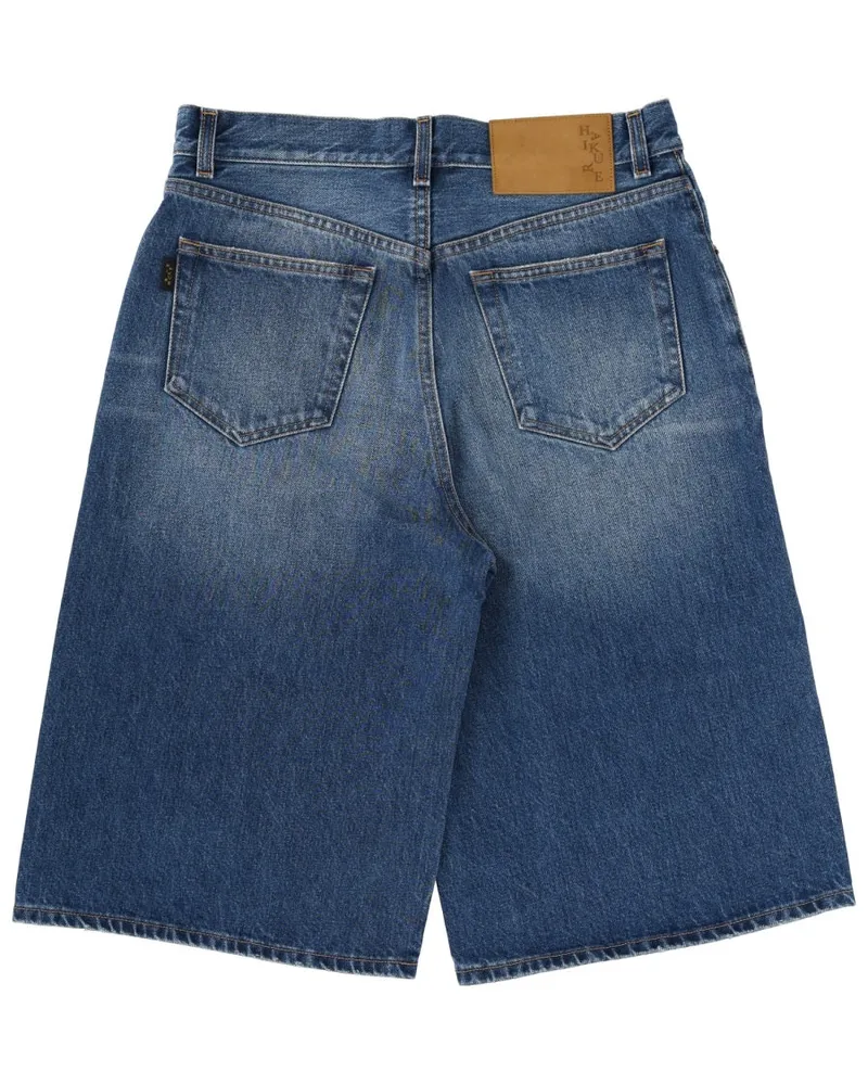 Haikure Cotton Denim Shorts — Blue Blue