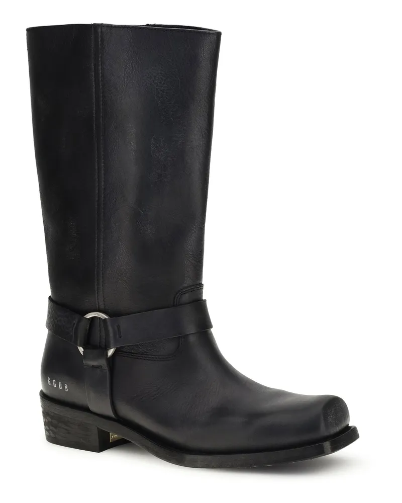 Golden Goose Women's Leather Biker Boots Black Calf Black