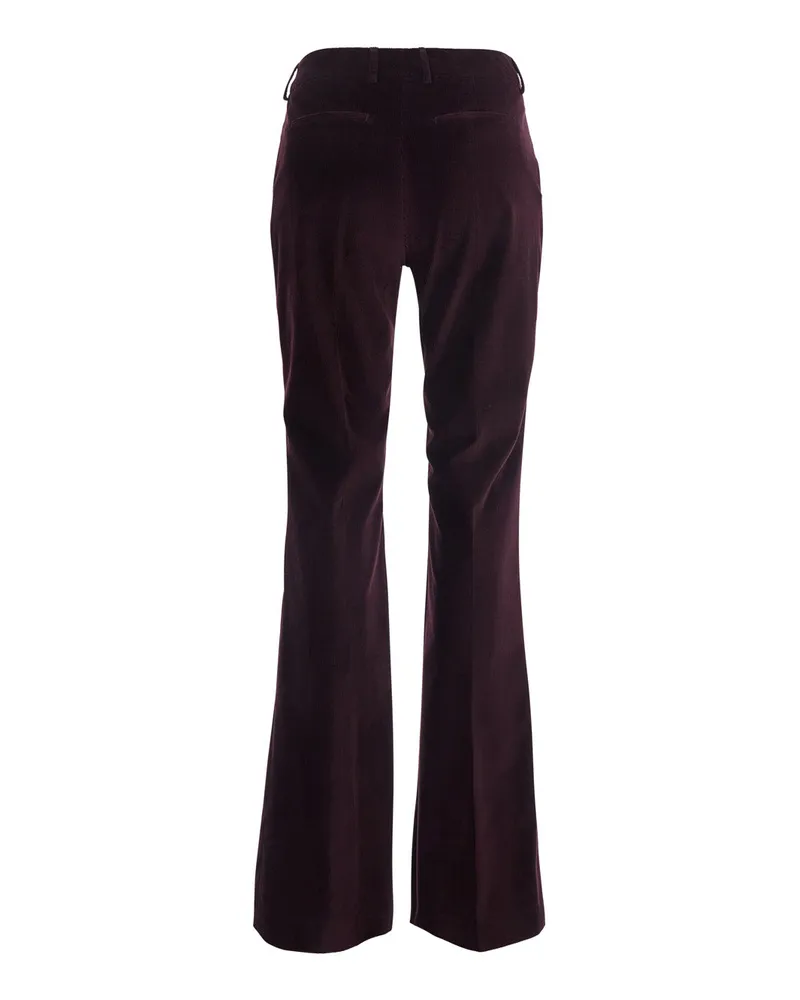 PT TORINO Women's Trousers Straight-Leg Corduroy Burgundy Burgundy