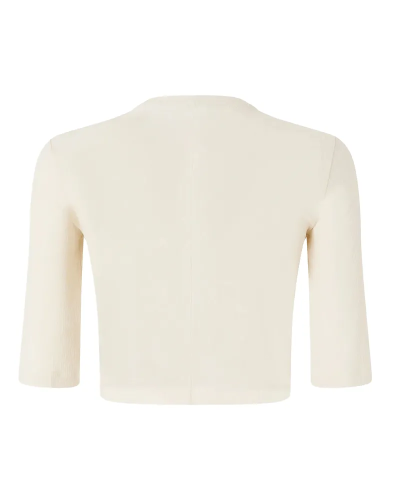 Pinko Women Cropped Knit Top Kimberly Beige G. Maroso Cotton Jumpers Sweater Beige