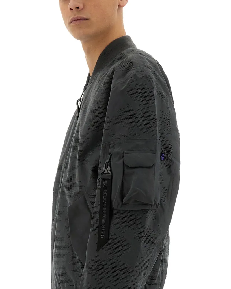 Alpha Industries Laser-Cut Polyester Jacket — Gray Gray