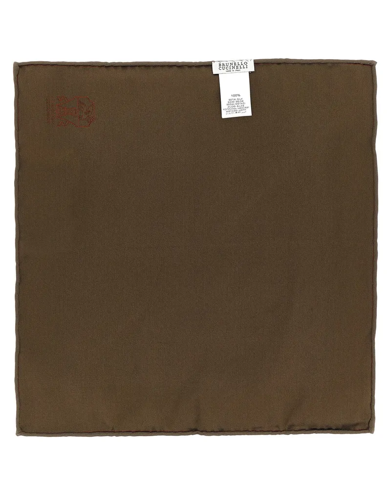 Brunello Cucinelli Silk Twill Double-Face Scarf — Rust Rust