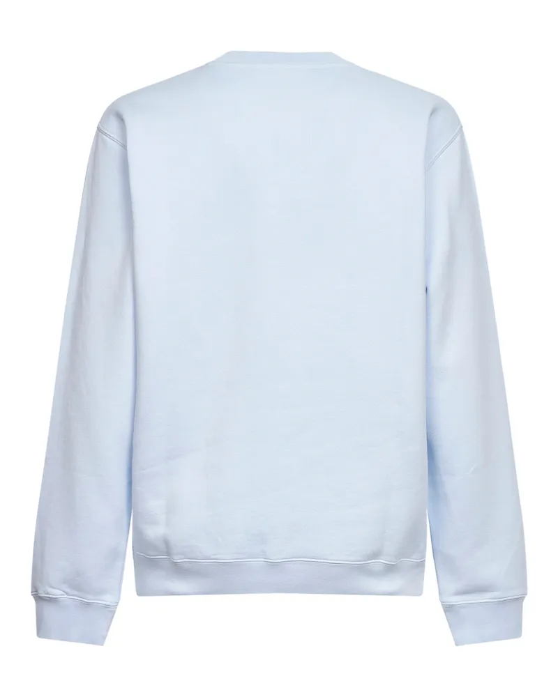 Jacquemus Embroidered Logo Cotton Fleece Sweatshirt — Blue Blue