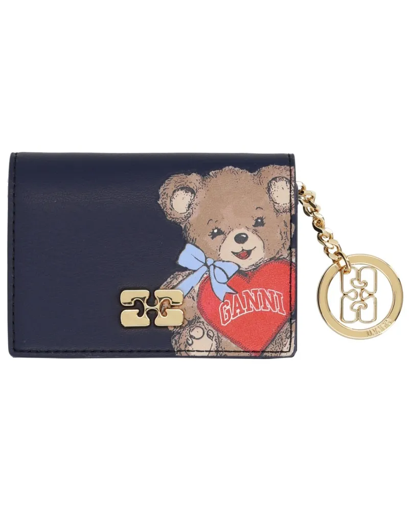 Ganni Recycled Leather Card Case — Black Black