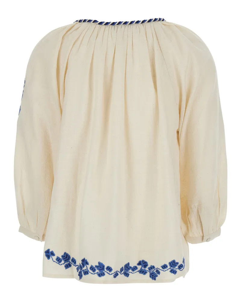 Derhy Women's Blouse Enora White Cotton Blouses Shirt White