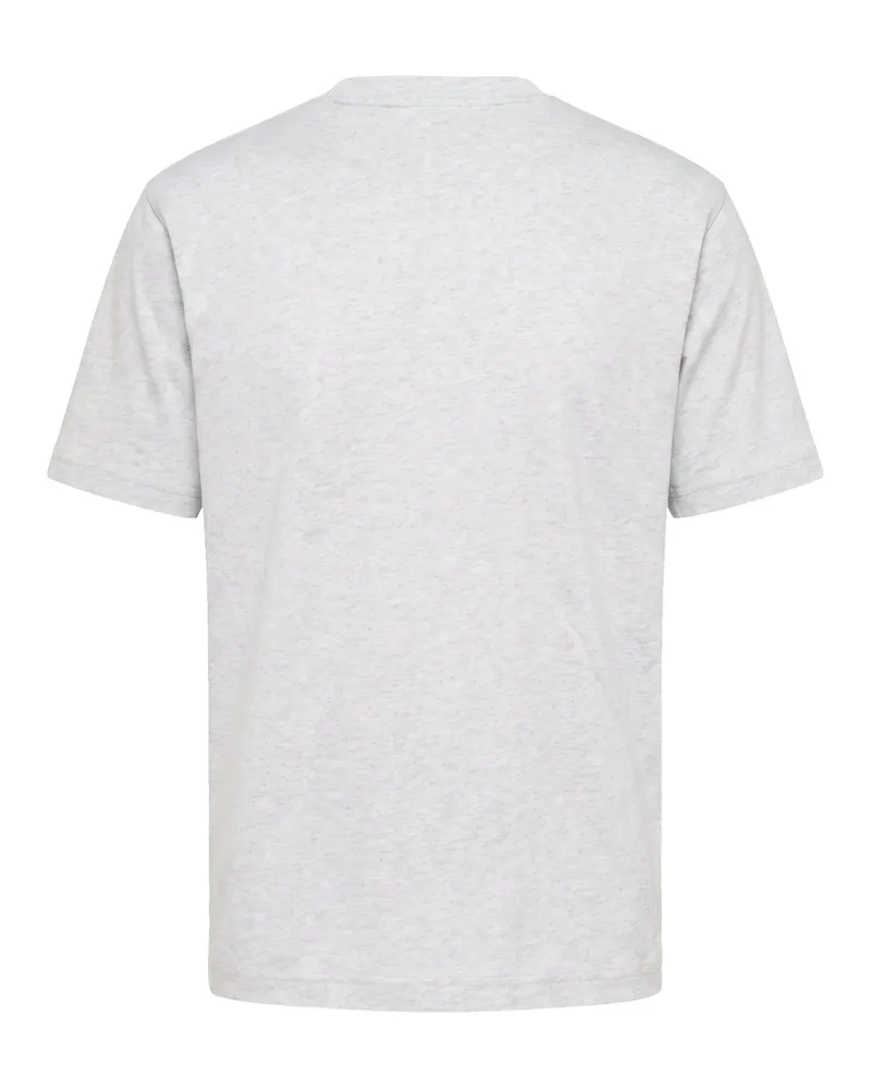 New Balance Embroidered Logo Cotton T-Shirt — Gray Gray