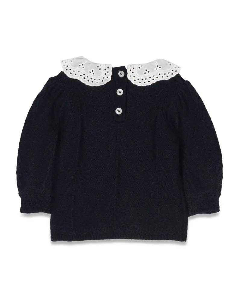 Tartine et Chocolat Wool-Blend Cardigan — Blue Blue