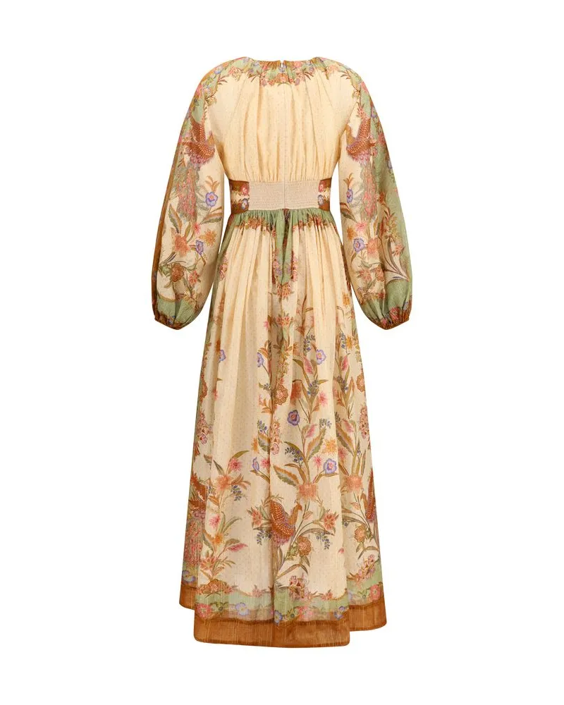 Zimmermann Women's Multicolor Cotton Casual Dress Beige