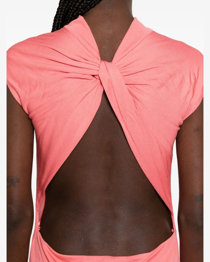 Tom Ford Back Cut-Out Evening Dress — Coral Pink Coral