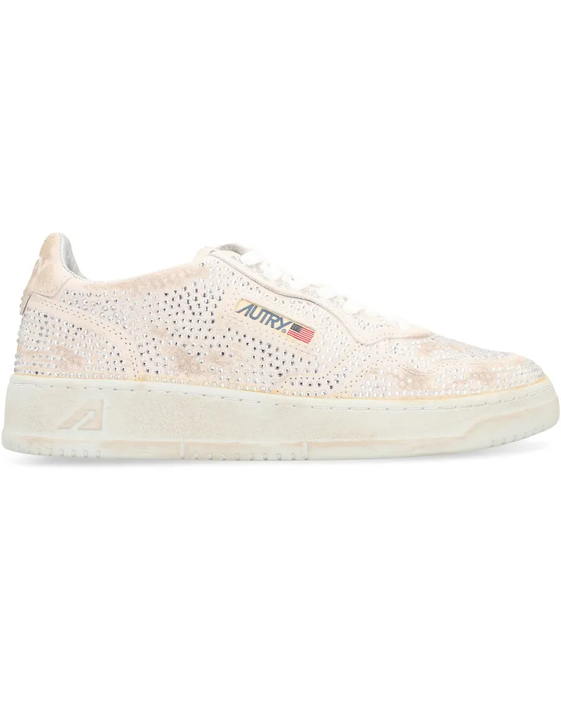 AUTRY Women's Low-Top Sneakers Medalist White Suede Leather Trainers White