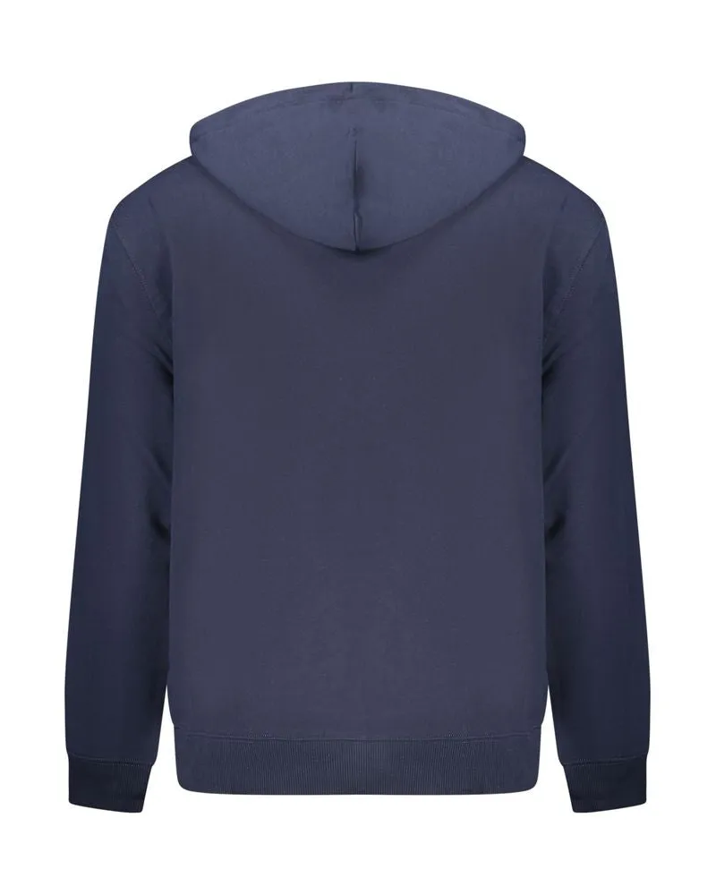 Calvin Klein Logo-Embroidered Cotton Hoodie — Navy Navy