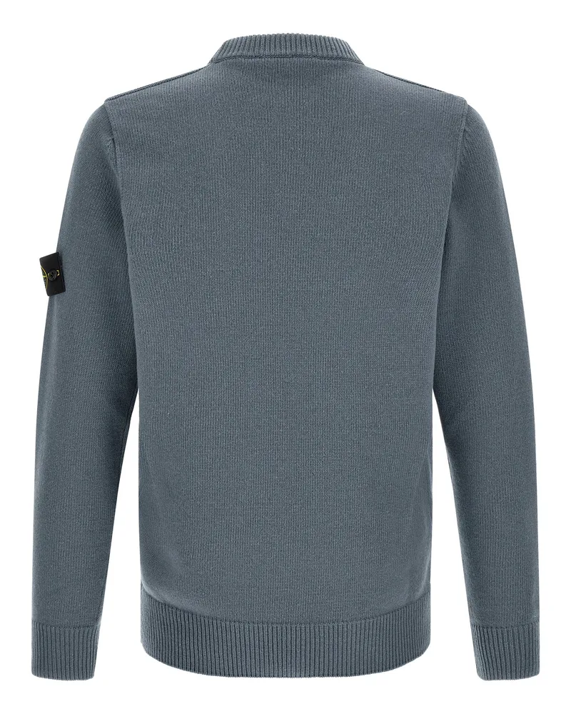 Stone Island Virgin Wool Crew Neck Sweater — Blue Blue