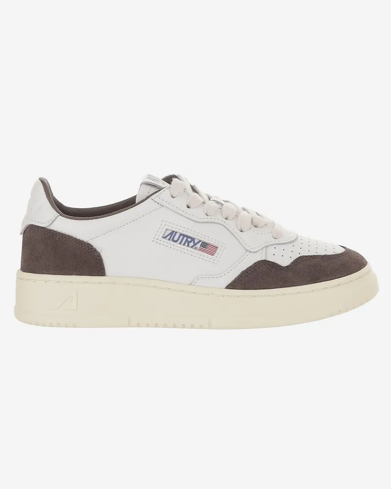 AUTRY Women's Leather Sneakers Medalist Low Dark Brown Trainers Brown