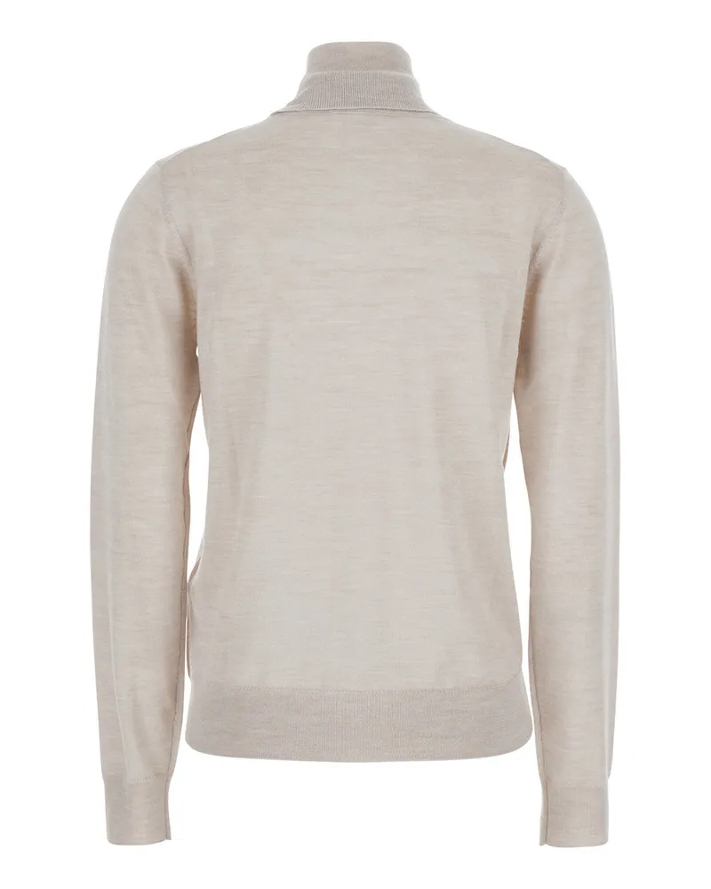 P.A.R.O.S.H. Women's Beige Turtleneck Sweater Wool Tops Top Beige