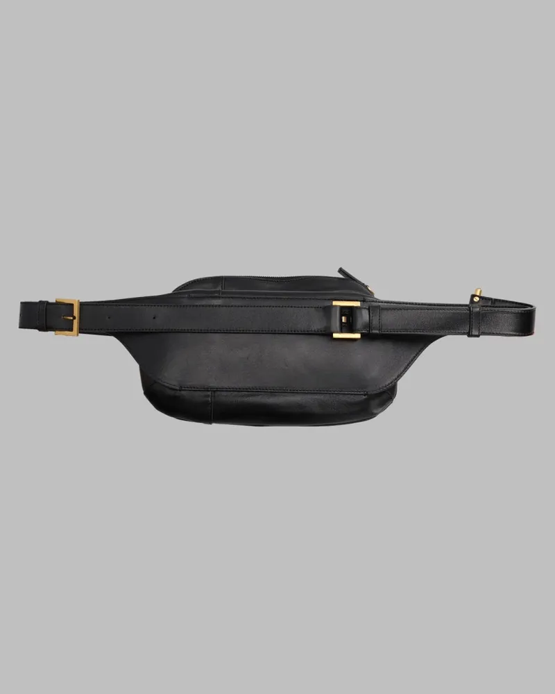Versace Men's Belt Bag Medusa Leather Black Calf Black