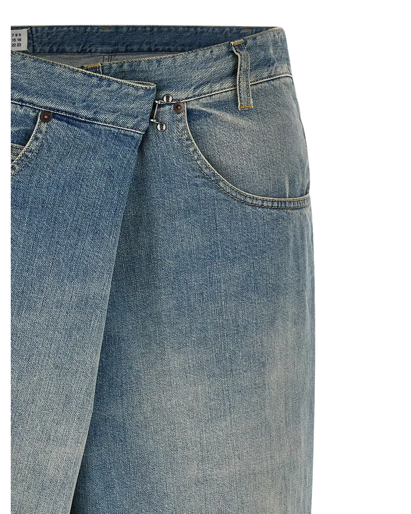 Maison Margiela Deconstructed Cotton Jeans — Blue Blue