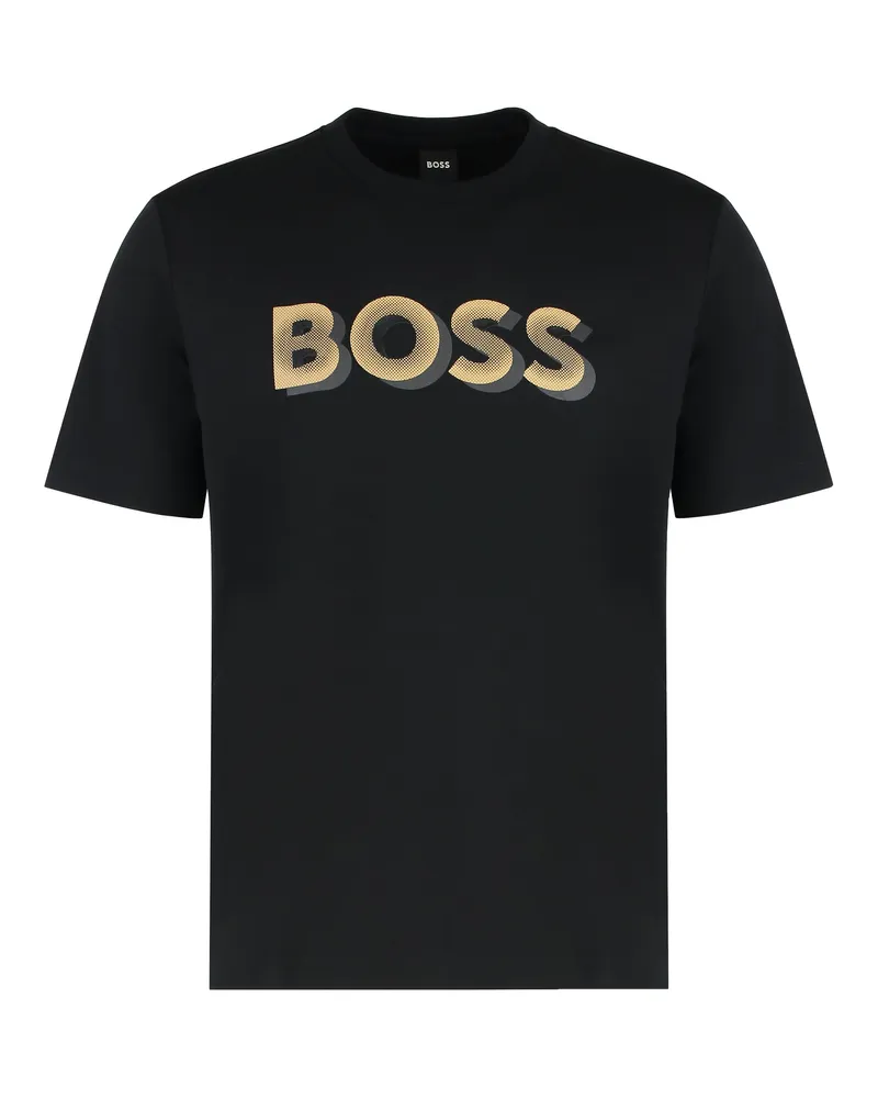 HUGO BOSS Cotton Logo T-Shirt — Black Black