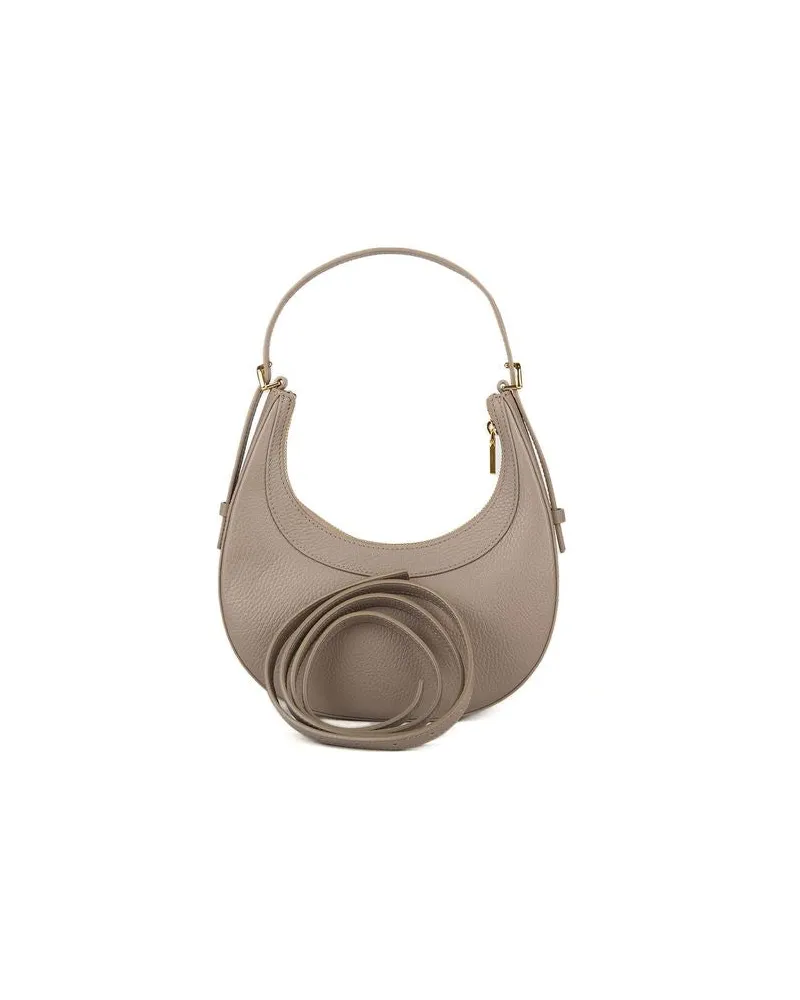 Coccinelle Women's Mini Hobo Bag Warm Taupe Cow Leather - Shoulder-Bags Taupe