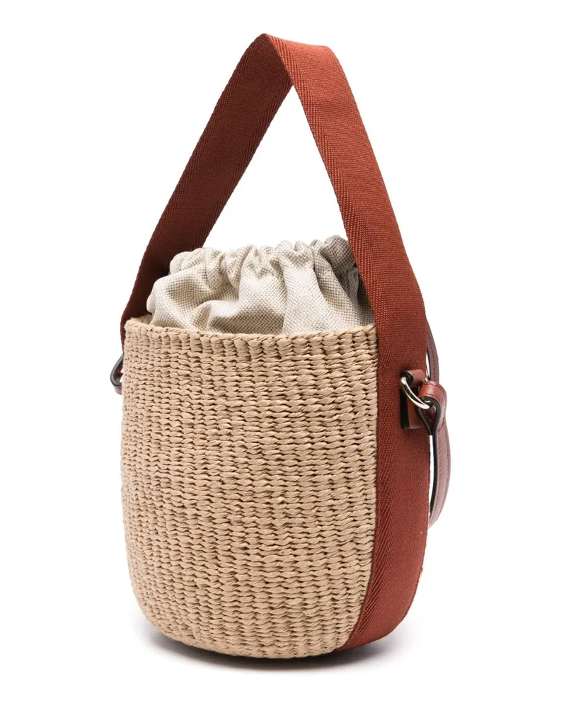 Chloé Raffia and Leather Bucket Bag — Beige Beige