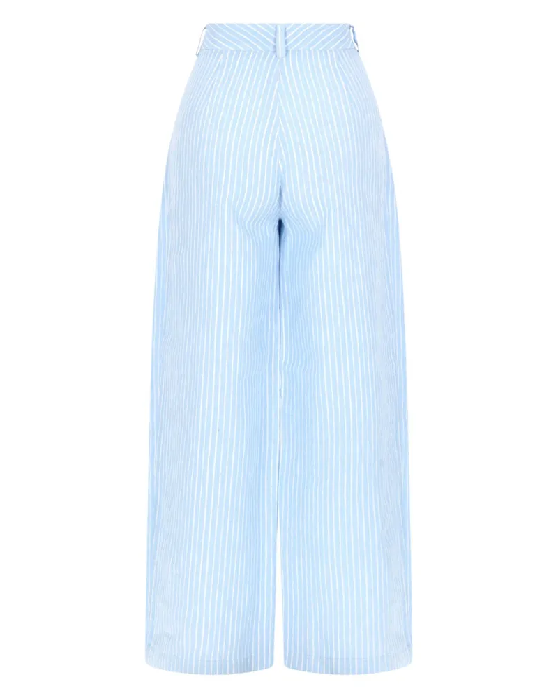 120% Lino Linen Trousers — Blue Blue