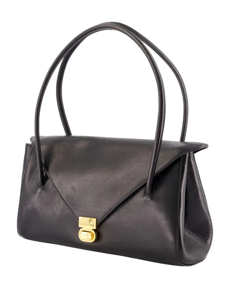 Marni Women's East West Shoulder Bag -  Leather Black Calfskin Shoulder-Hobo-Bags Black