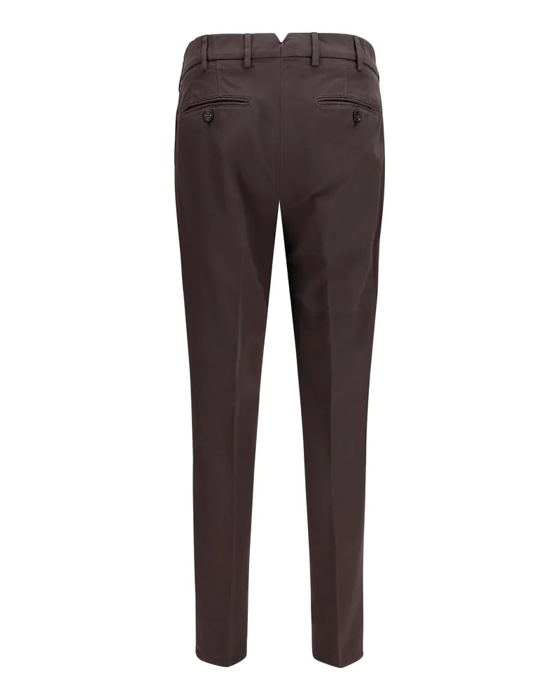 Brunello Cucinelli Dyed Cotton Trousers — Brown Brown