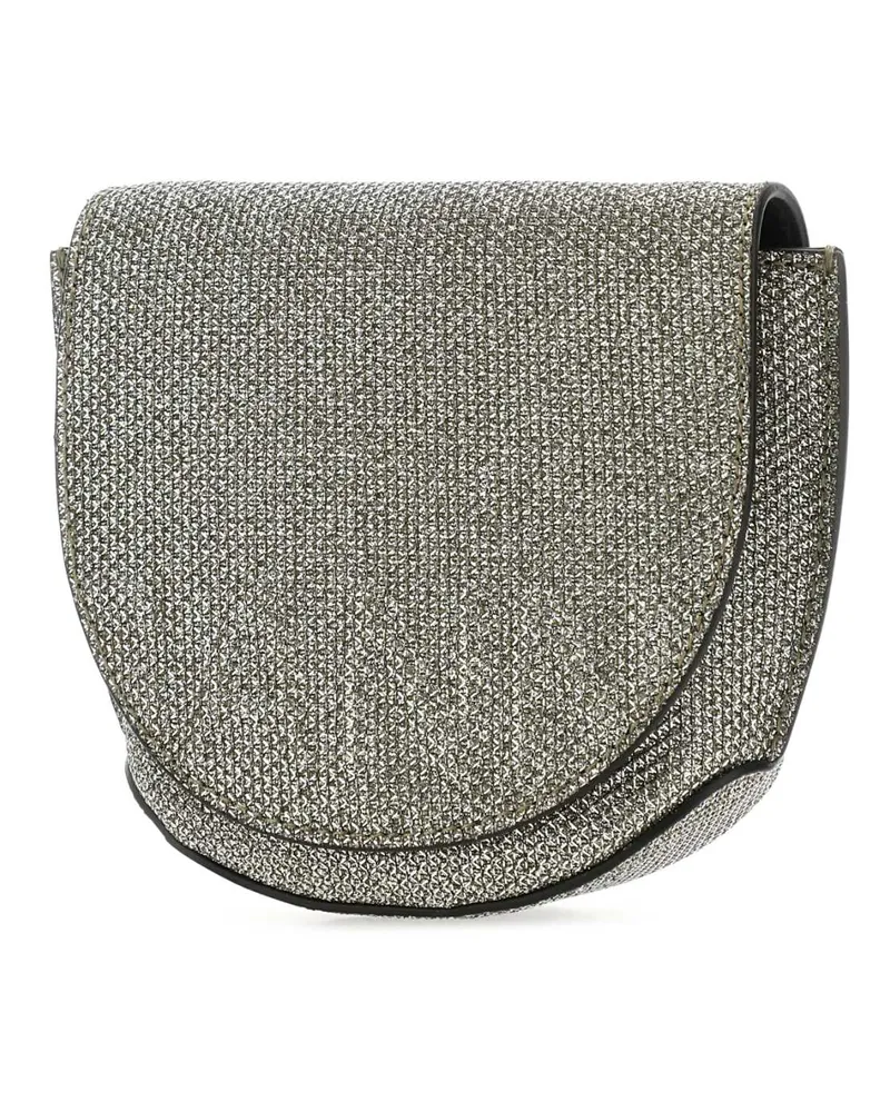 Ganni Women's Silver Polyester Nano Banner Crossbody Bag 339 Borse A Mano Silver