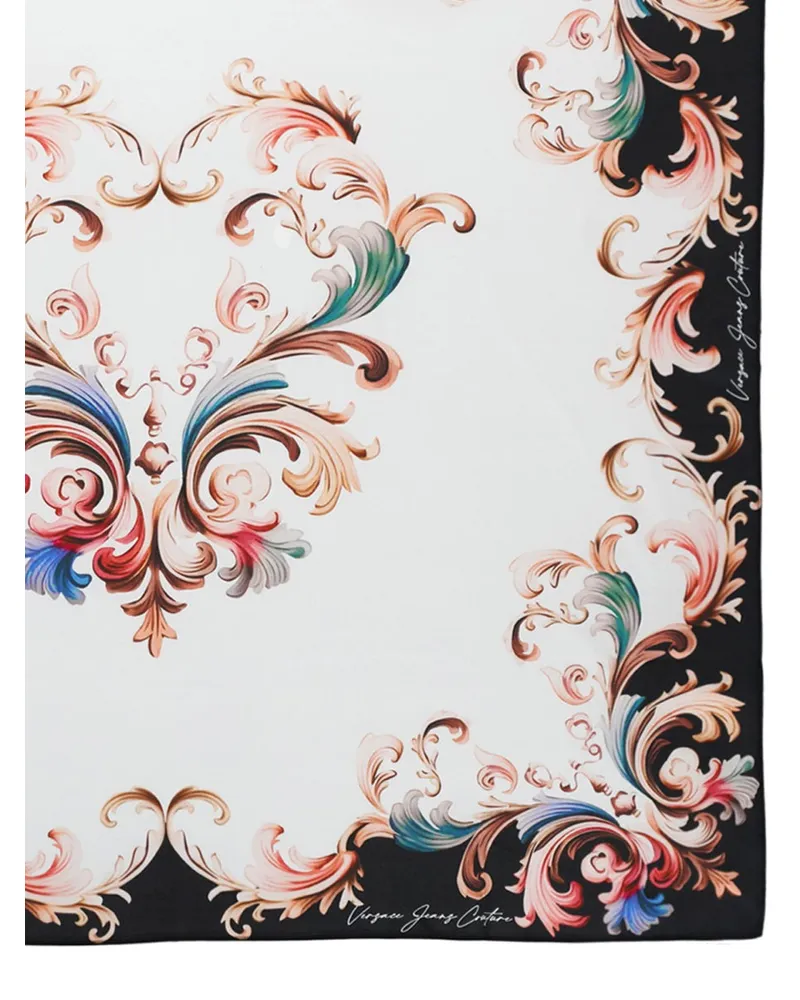 Versace Jeans Silk Foulard Scarf — White White