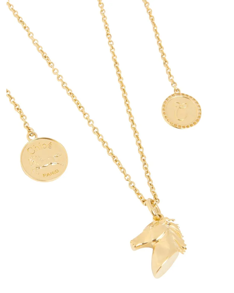 Chloé Brass Gold Cotton Necklace — Gold Gold