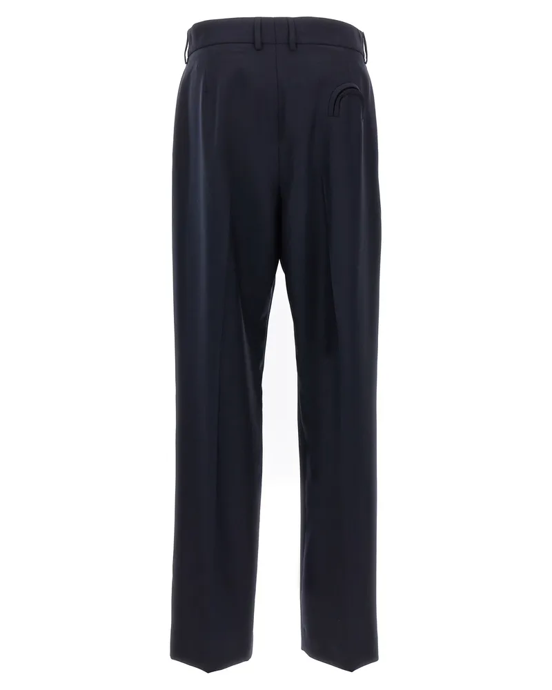 Blazé Milano Women's Blue Virgin Wool Pants Navy