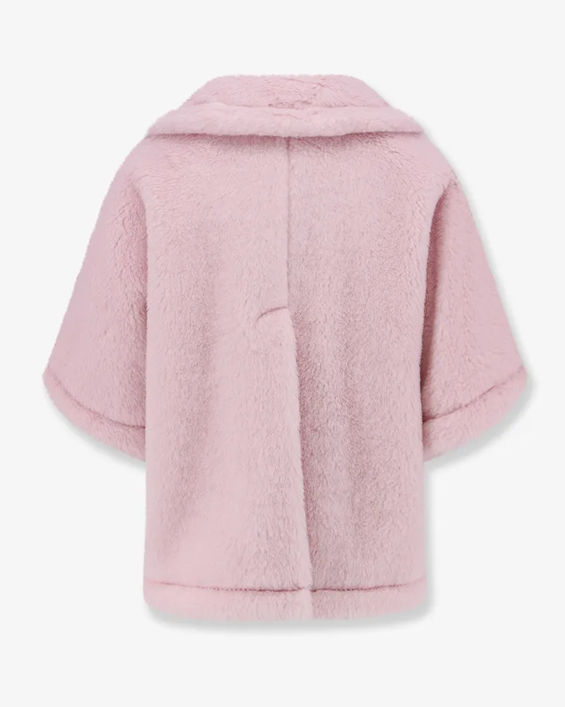 Max Mara Women's Alpaca Fur Cape Mxacorvino1 Pink Jacket Pink