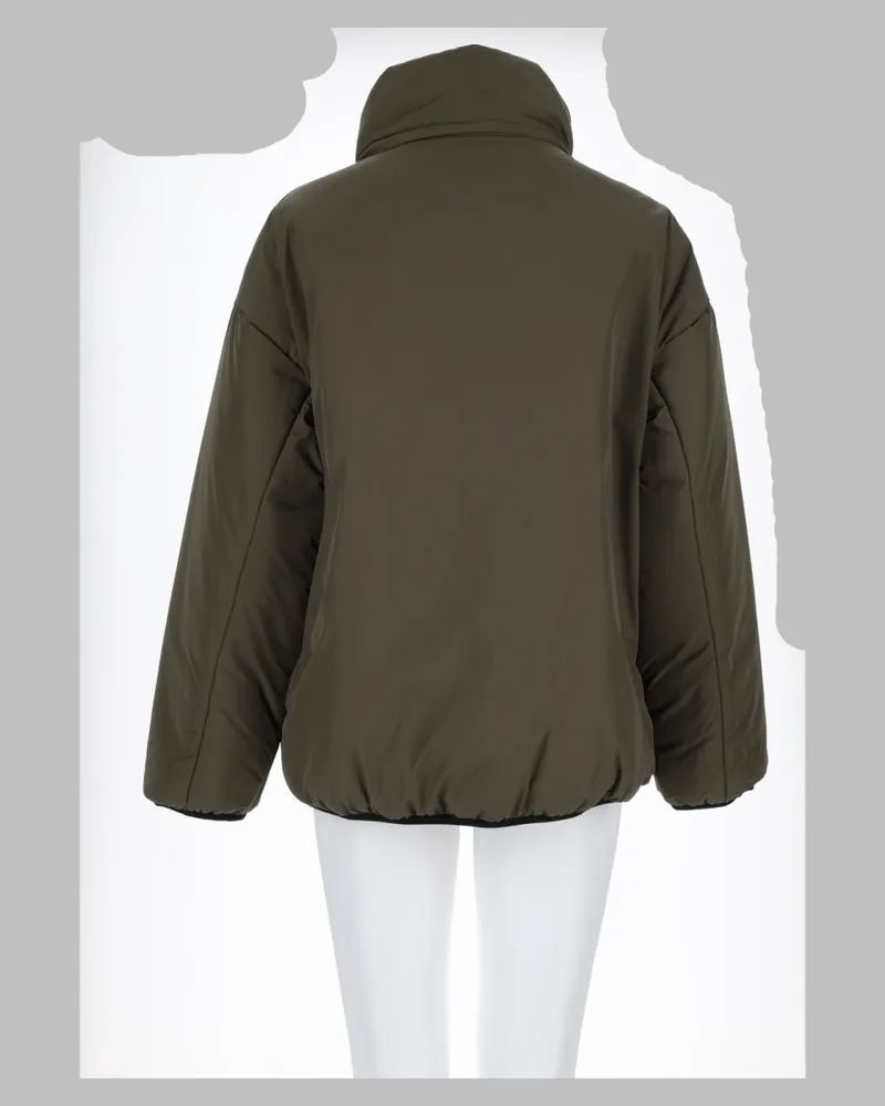 Fay Triple-Hook Closure Polyamide Puffer Jacket — Green Green