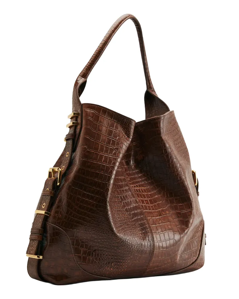 Patrizia Pepe Horse Belt Shoulder Bag — Brown Brown