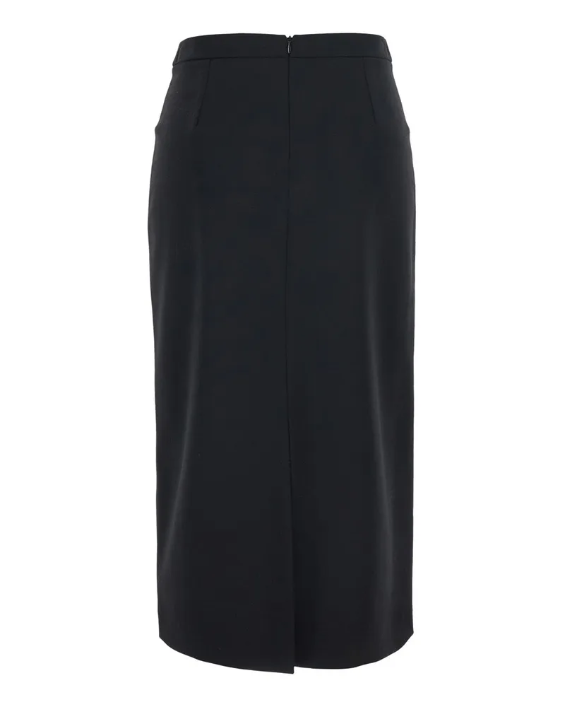 Jucca Wool-Blend Tech Fabric Skirt — Black Black