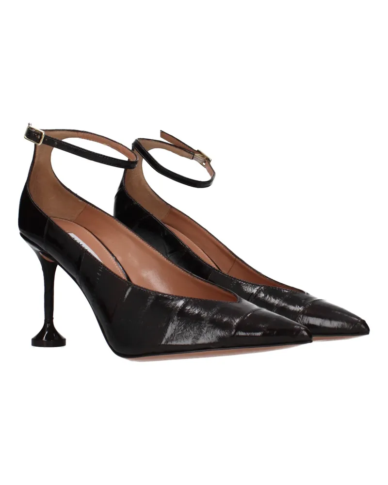Aquazzura Women's Patent Leather Heel Black Black