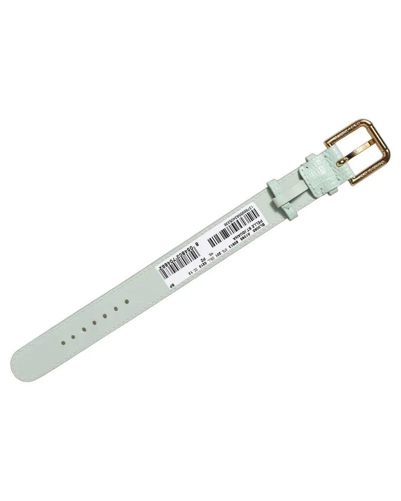 Dolce & Gabbana Women's Green Textured Leather Gold Buckle Belt Strap Bracelet Calf Green