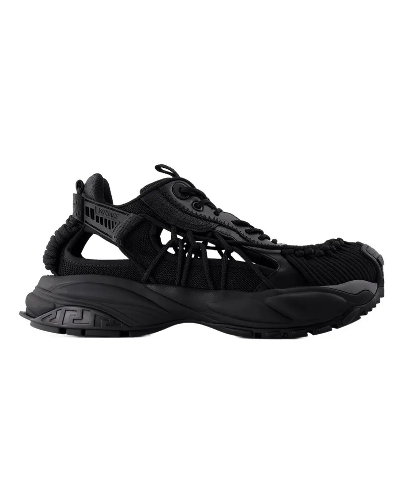 Versace Men's Calfskin Leather Sneaker Black Black