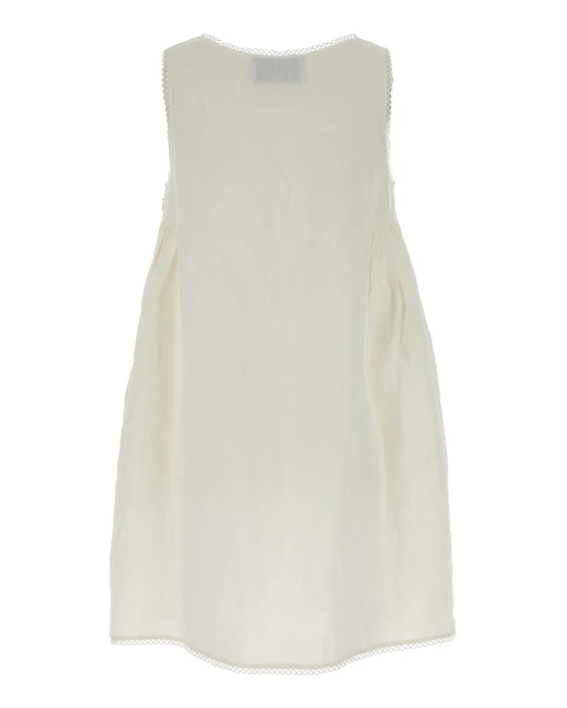 Prada Linen Mini Dress — White White
