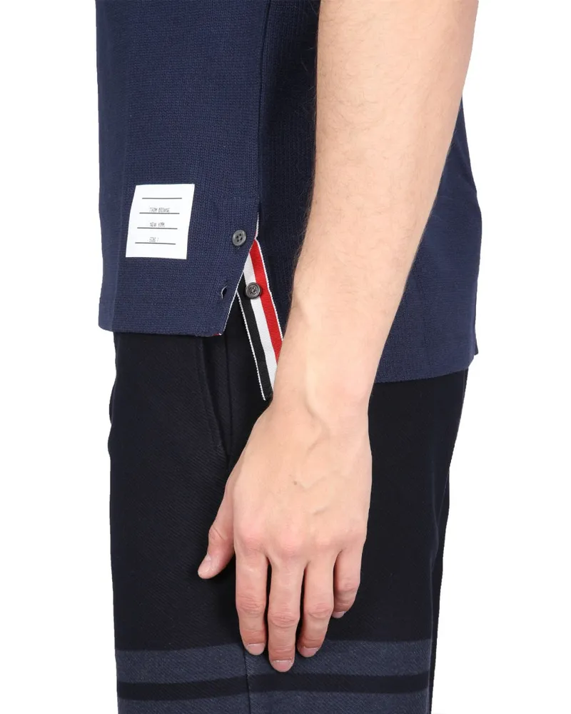 Thom Browne Striped Cotton T-Shirt — Blue Blue